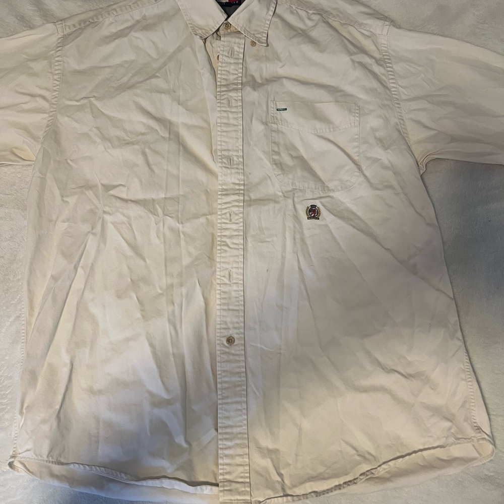 Tommy Hilfiger Gray and White Shirt